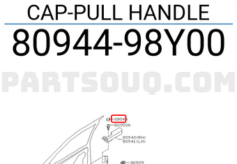 Nissan 8094498Y00 CAP-PULL HANDLE