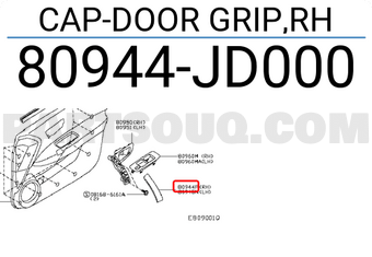 Nissan 80944JD000 CAP-DOOR GRIP,RH
