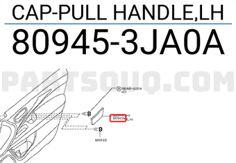Nissan 809453JA0A CAP-PULL HANDLE,LH