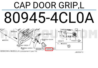 Nissan 809454CL0A CAP DOOR GRIP,L