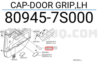 Nissan 809457S000 CAP-DOOR GRIP,LH