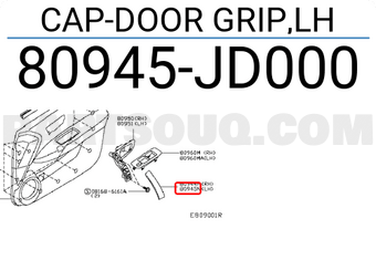 Nissan 80945JD000 CAP-DOOR GRIP,LH