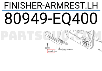 Nissan 80949EQ400 FINISHER-ARMREST,LH