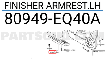 Nissan 80949EQ40A FINISHER-ARMREST,LH