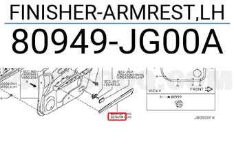 Nissan 80949JG00A FINISHER-ARMREST,LH