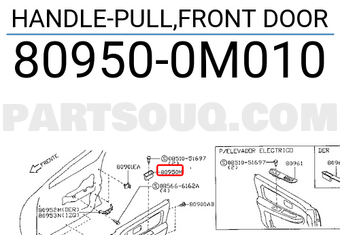 Nissan 809500M010 HANDLE-PULL,FRONT DOOR