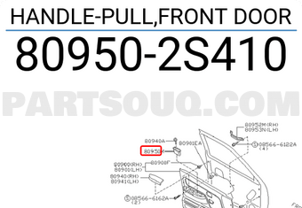 Nissan 809502S410 HANDLE-PULL,FRONT DOOR