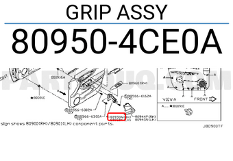 Nissan 809504CE0A GRIP ASSY