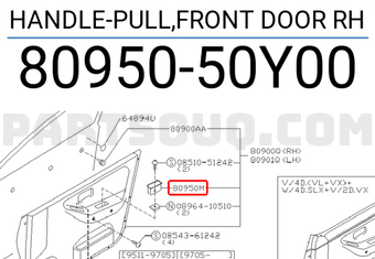 Nissan 8095050Y00 HANDLE-PULL,FRONT DOOR RH