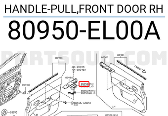 Nissan 80950EL00A HANDLE-PULL,FRONT DOOR RH