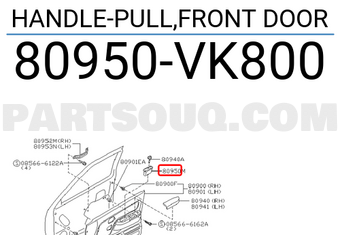 Nissan 80950VK800 HANDLE-PULL,FRONT DOOR