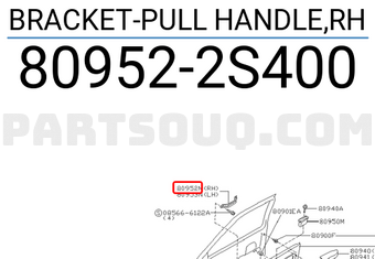 Nissan 809522S400 BRACKET-PULL HANDLE,RH