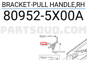 Nissan 809525X00A BRACKET-PULL HANDLE,RH