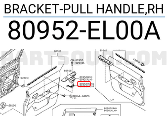 Nissan 80952EL00A BRACKET-PULL HANDLE,RH