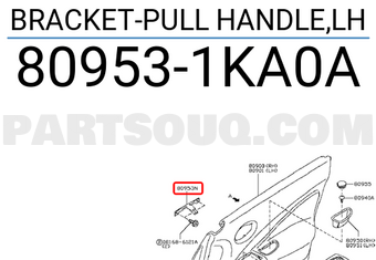 Nissan 809531KA0A BRACKET-PULL HANDLE,LH