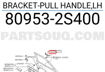 Nissan 809532S400 BRACKET-PULL HANDLE,LH