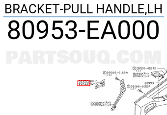 Nissan 80953EA000 BRACKET-PULL HANDLE,LH