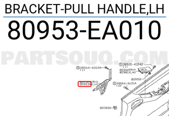 Nissan 80953EA010 BRACKET-PULL HANDLE,LH