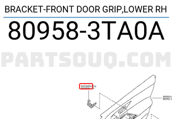 Nissan 809583TA0A BRACKET-FRONT DOOR GRIP,LOWER RH