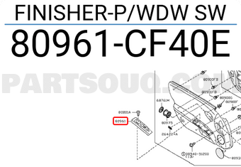 Nissan 80961CF40E FINISHER-P/WDW SW