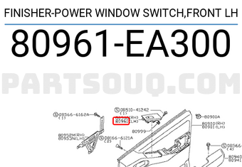 Nissan 80961EA300 FINISHER-POWER WINDOW SWITCH,FRONT LH