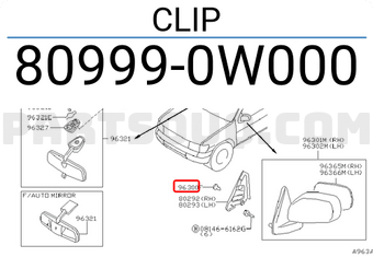 Nissan 809990W000 CLIP