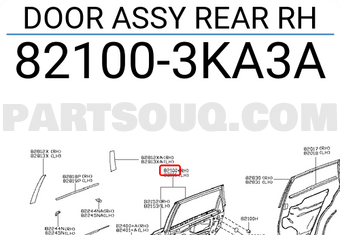 Nissan 821003KA3A DOOR ASSY REAR RH