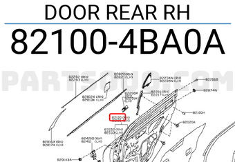 Nissan 821004BA0A DOOR REAR RH