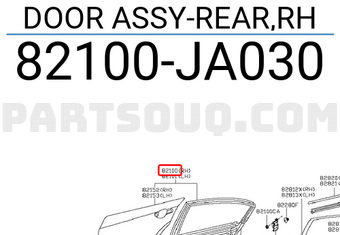 Nissan 82100JA030 DOOR ASSY-REAR,RH
