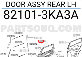 Nissan 821013KA3A DOOR ASSY REAR LH