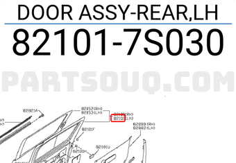 Nissan 821017S030 DOOR ASSY-REAR,LH