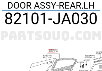 Nissan 82101JA030 DOOR ASSY-REAR,LH