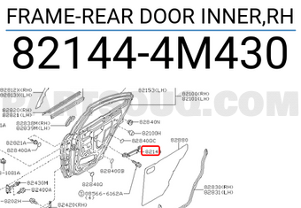 Nissan 821444M430 FRAME-REAR DOOR INNER,RH