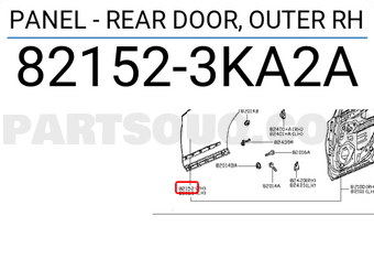 Nissan 821523KA2A PANEL - REAR DOOR, OUTER RH