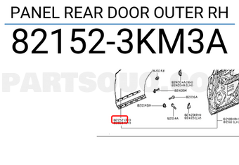 Nissan 821523KM3A PANEL REAR DOOR OUTER RH