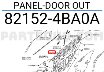 Nissan 821524BA0A PANEL-DOOR OUT