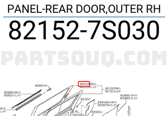 Nissan 821527S030 PANEL-REAR DOOR,OUTER RH