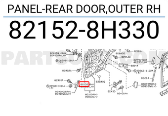 Nissan 821528H330 PANEL-REAR DOOR,OUTER RH