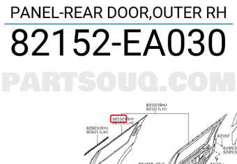 Nissan 82152EA030 PANEL-REAR DOOR,OUTER RH