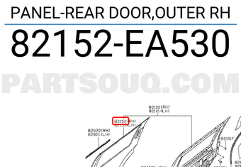 Nissan 82152EA530 PANEL-REAR DOOR,OUTER RH