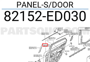 Nissan 82152ED030 PANEL-S/DOOR