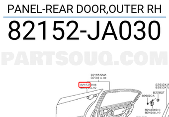 Nissan 82152JA030 PANEL-REAR DOOR,OUTER RH