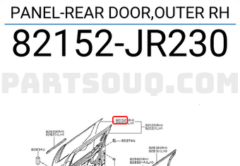 Nissan 82152JR230 PANEL-REAR DOOR,OUTER RH