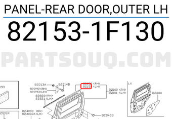Nissan 821531F130 PANEL-REAR DOOR,OUTER LH