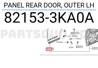 Nissan 821533KA0A PANEL REAR DOOR, OUTER LH