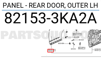 Nissan 821533KA2A PANEL - REAR DOOR, OUTER LH