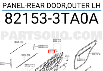 Nissan 821533TA0A PANEL-REAR DOOR,OUTER LH