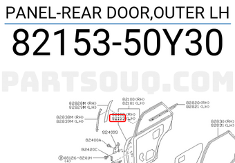Nissan 8215350Y30 PANEL-REAR DOOR,OUTER LH