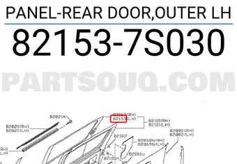 Nissan 821537S030 PANEL-REAR DOOR,OUTER LH