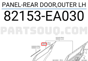 Nissan 82153EA030 PANEL-REAR DOOR,OUTER LH